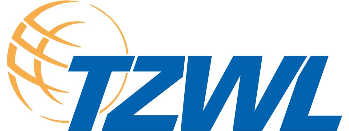 TZWL-Mitglied Logo in Blau und Orange mit Globus-Symbol, Markenkennzeichnung TZWL, geeignet für Fabian Plecha Energieberatung